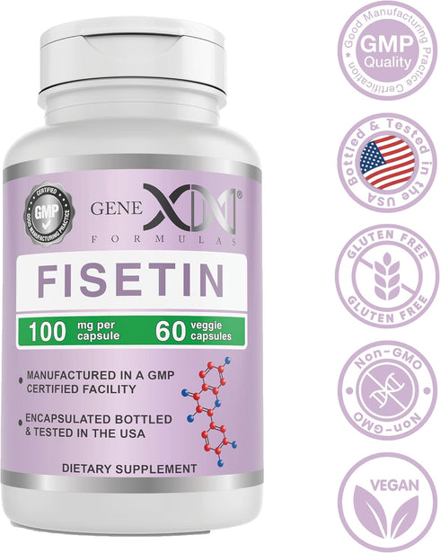 GENEX Fisetin 100mg/Serving (60 Capsules) | Antioxidant for Healthy Aging and Brain Wellness - Non-GMO, Gluten Free