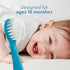 RADIUS Children's Toothbrush Totz Brush - Extra Soft Bristles, Blue/Green/Yellow, BPA Free, Pack of 3