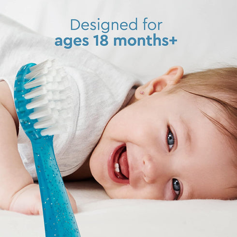 RADIUS Totz Toothbrush, Extra Soft Brush for Delicate Teeth & Gums, BPA Free & ADA Accepted, Magenta Sparkle (Pack of 1)