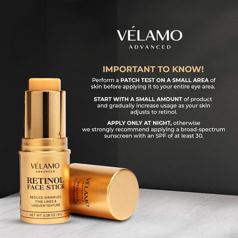 VELAMO ADVANCED Retinol Face Stick, Reduce Fine Lines and Uneven Texture, Anti-Aging Cream, 8 g/0.28 OZ