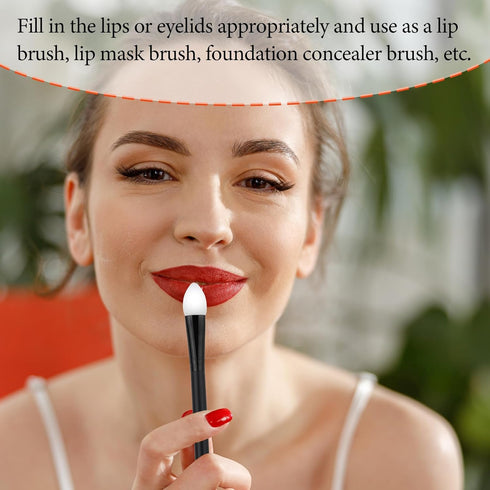 3 Pcs Eyeshadow Applicator Brush Set, Silicone Makeup Brushes for Liquid Eye Shadow and Lip Mask Application