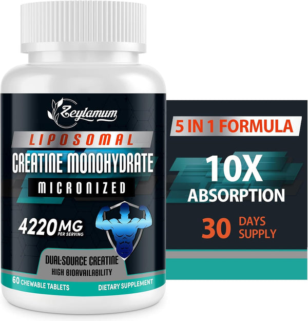 Creatine Chews Tablets for Men & Women, 4220 Mg Chewable Creatine Monohydrate for Energy, Faster Recovery, Strength,