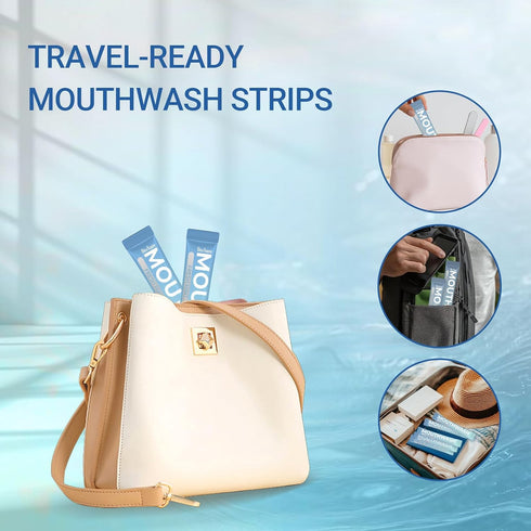 OUSTANE Packs (Pack 20) Mouthwash Travel Size, Alcohol-Free Fresh Mint Mouthwash Strips, Long-Lasting Freshness