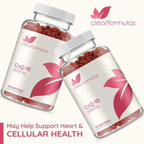 ClearFormulas Pure CoQ10, 200mg Per Serving, 120 Softgels, Quick Absorption, Non-GMO