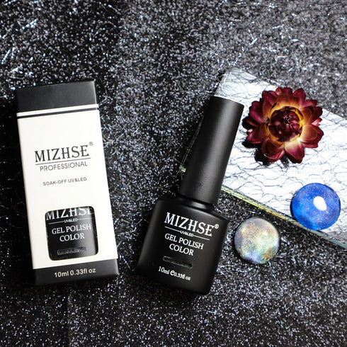 MIZHSE 10ml Universal Rainbow Cat Eye Gel Polish, Laser Holographic 9D Soak Off LED U V Nail Art Varnish with Magnetic