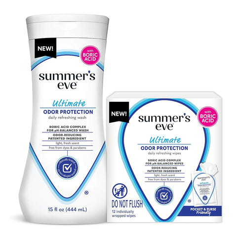 Summer's Eve Feminine Wash 15 Fl Oz & Wipes 12 ct Bundle