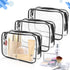 15 PCS Clear Toiletry Bags, Waterproof Makeup Bags, Transparent Cosmetic Bags, PVC Plastic Zippered Organizer for Travel