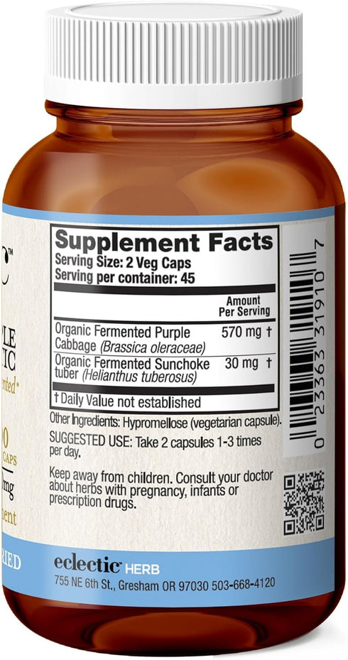 ECLECTIC INSTITUTE Raw Fresh Freeze-Dried Non-GMO Purple Probiotic for Digestive and Intestinal Support, 90 CT (300 mg)