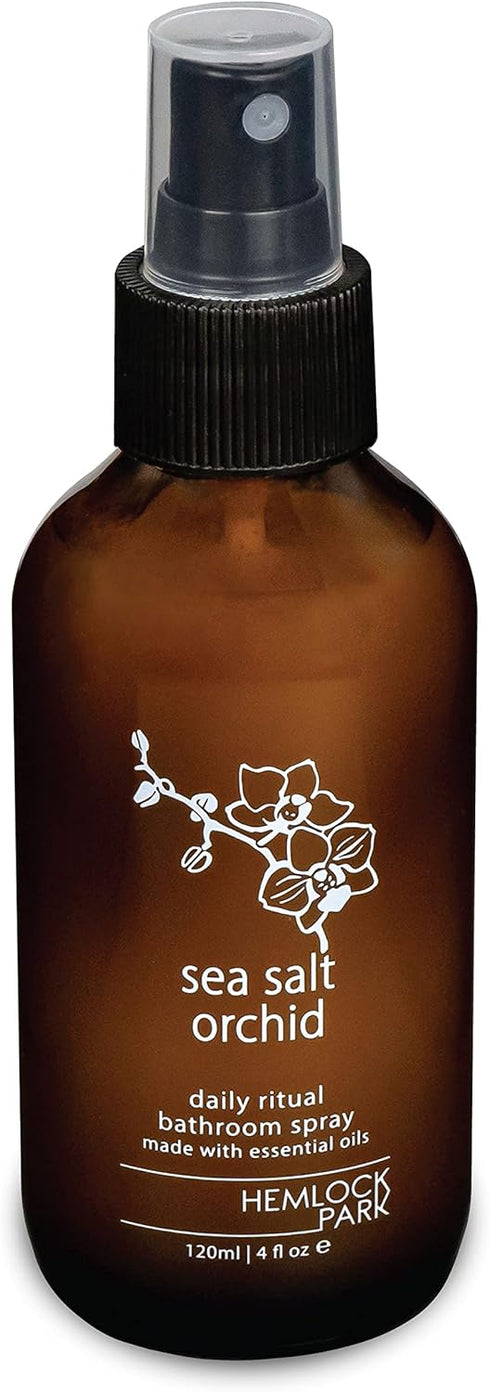 Hemlock Park Room Spray | Naturally Scent Your Space with Plant Based Oils (4 oz Glass Spray, Sea Salt Orchid)