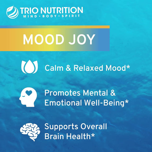 Trio Mood Joy | Premium 5-HTP, St Johns Wort, Ashwagandha & Turmeric | Mood Support Supplement, 60 Day Supply