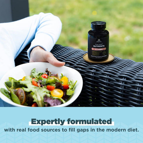Ancient Nutrition Vitamin B Complex Supplement, 60 Capsules, 8 Balanced B-Vitamins, Supports Healthy Energy Levels,