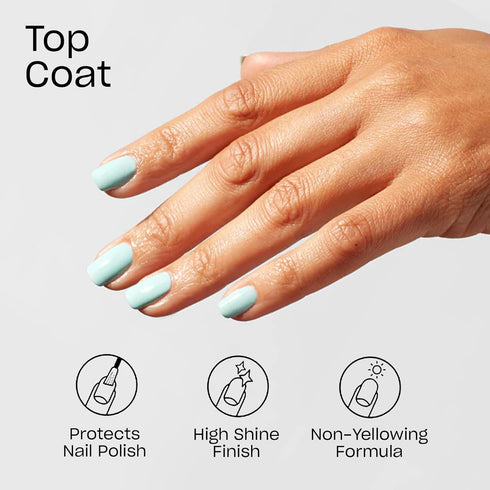 OPI Nail Lacquer Top Coat - Clear Nail Polish, Quick Drying, High Shine, Chip Resistant