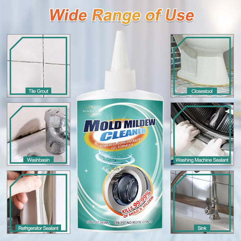 Mold Remover Gel, Household Cleaner for Washing Machine, Refrigerator Strips, Grout Cleaner, 2-Pack