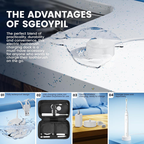 SGEOYPIL 5900 5300 4100 2100 1100 HX3681 HX3661 HX3641 Electric Toothbrush Charger Base Waterproof Compatible