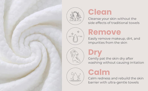 Vegan-Friendly, Unscented Disposable Face Towel, 100% Biodegradable, Makeup Remover, Hypoallergenic, Super Soft