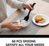 9 Inch Disposable Plastic Spoons - 60 Count Heavy Duty Serving Utensils, Food Safe, BPA Free, Black