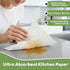 Ultra Absorbent Kitchen Paper Towels,Natural Wood Pulp Strong Absorbent Sheets for Fruits,Vegetables,Seafood,Raw