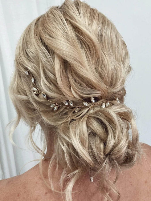 JAKAWIN Bride Rhinestone Wedding Hair Vine, Crystal Hair Piece for Women Bridal Headpiece