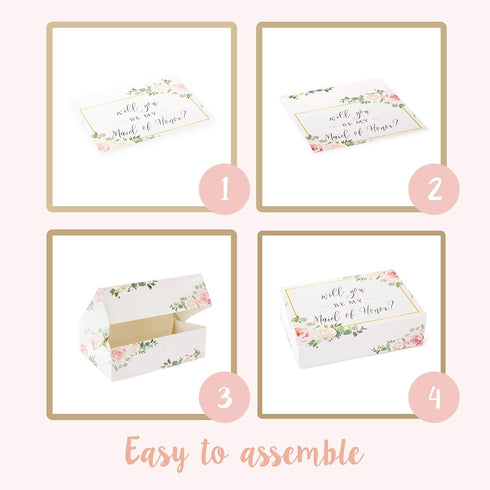 Maid of Honor Proposal Box - 1 Pack Floral Design Gift
