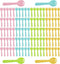 100 Pcs Mini Disposable Plastic Cake Fork, Fork and Spoon Two In One Tableware for Cakes, Desserts, Ice Cream