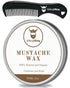 Striking Viking Mustache Wax & Comb Kit - Beard & Moustache Wax for Men with Strong Hold Natural Beeswax (Sandalwood