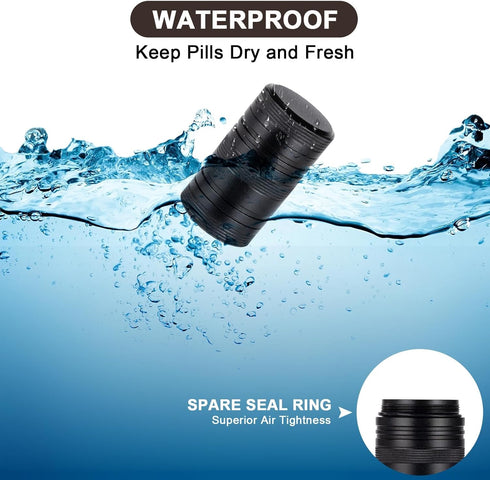 Small Daily Metal Pill Box, Waterproof Pill Container, Portable Medicine Holder for Vitamins, 1 Pack
