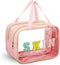 Chenille Letter Bag, Nylon Makeup Bag, Portable Zipper Cosmetic Toiletry Storage Bag for Women Girls, Pink