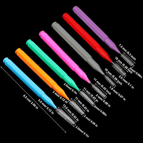 Patelai 100 Pieces Braces Brush for Cleaner, Interdental Brush Toothpick Dental Hygiene Flosser Tool, Warm Colors