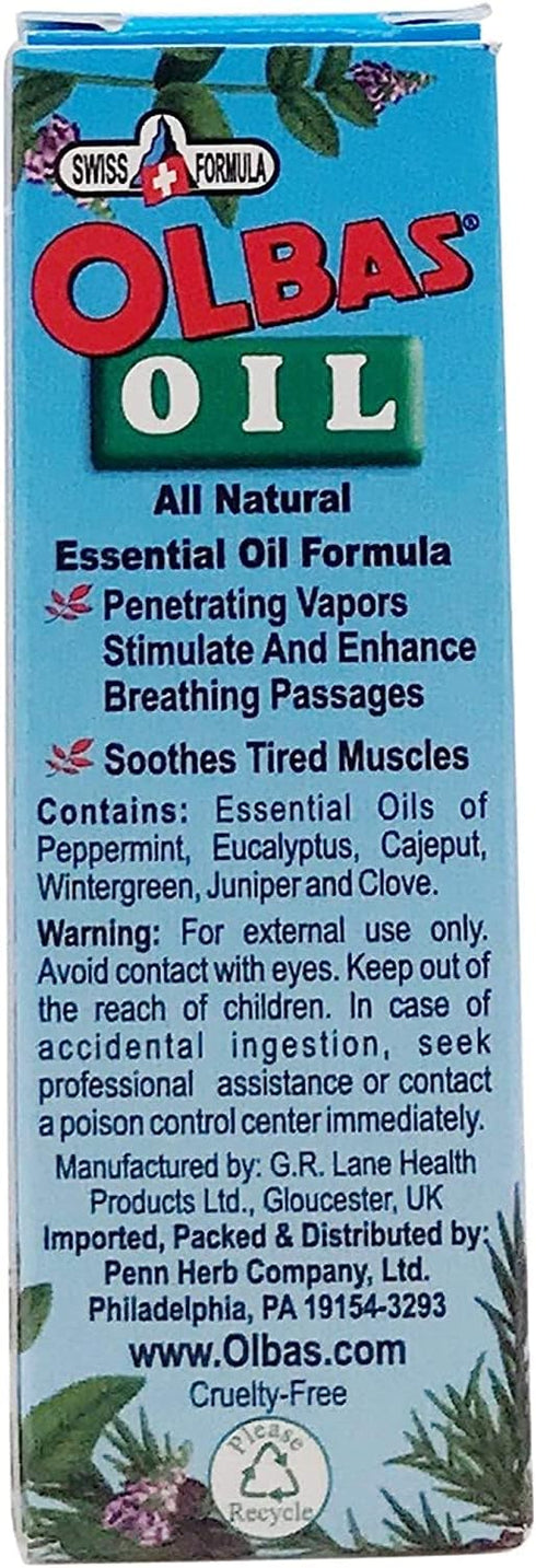 Olbas 0.32 Pack 1 Therapeutic, Aromatherapy Inhalant and Massage Oil, fl Ounces. of Bottle