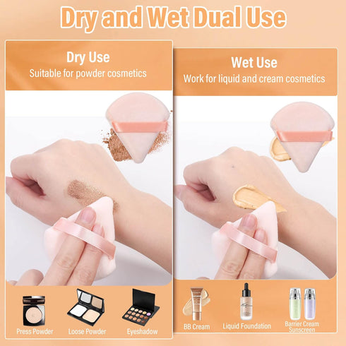 20pcs Triangle Powder Puff - Setting Powder Puff for Makeup, Face Puff Pads for Loose and Press Powder Applicator
