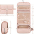 Fintie Pink Portable Toiletry Bag, Large Water Resistant Hanging Makeup Organizer for Women and Girls
