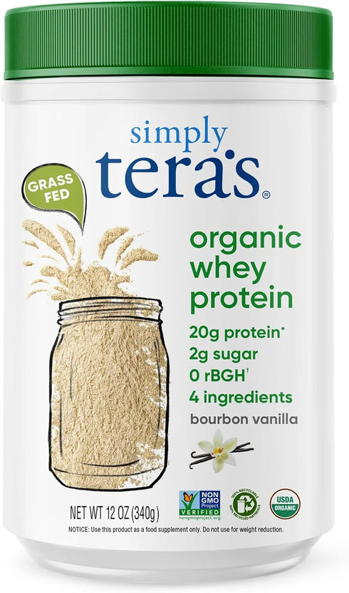 simply tera's Organic Whey Protein Powder - Bourbon Vanilla Flavor