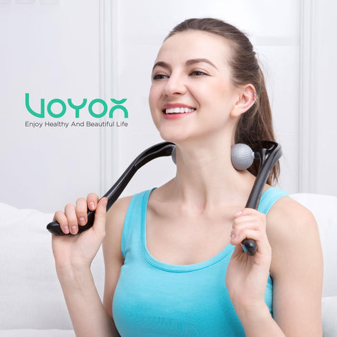 VOYOR Neck Massager, Shiatsu Deep Tissue Dual Trigger Point Shoulder Massager for Pain Relief, Portable MS110