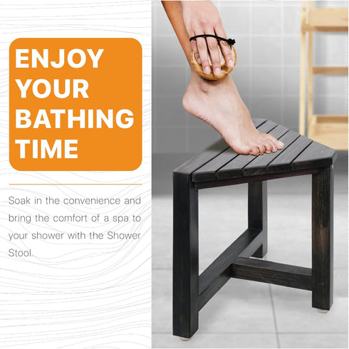 12 ENKEZI Shower Foot Rest in - Shower Seat for Inside Shower - Shower Bench, Shower Stool for Shaving Legs, Corner