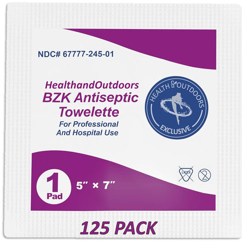 HAO BZK Antiseptic Moist Towelette 5" x 7" Wipe (125 Count) Hand &