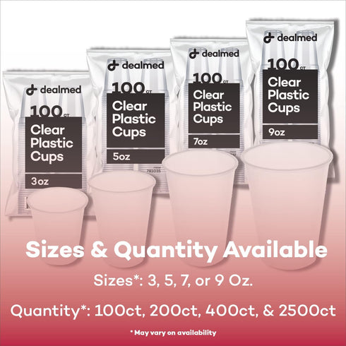 Dealmed 3 oz. Disposable Plastic Cups – 100% Recyclable for Doctor's Offices, Schools, and Hospitals (Pack of 100)