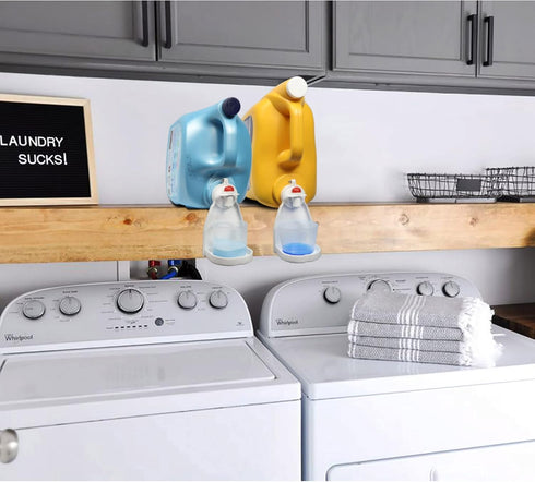 Besuerte Laundry Soap Catcher Tray, 2 Pack, White, Detergent Dispenser and Drip Tray for Laundry Room