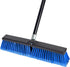 18 Inches Heavy Duty Outdoor Push Broom, 63" Long Handle for Deck Driveway Garage Yard Cleaning (Blue)
