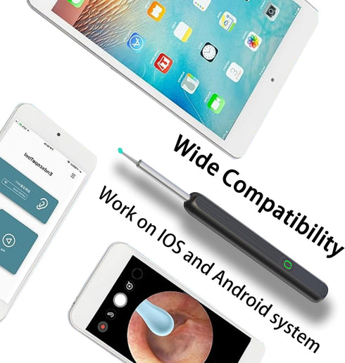 Ear Wax Removal Tool with Camera and Light, Ear Cleaning Kit for iPhone, iPad, Android Phones