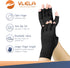 Copper Compression Gloves for Arthritis, Fingerless, Large, Support for Joints, Men Women, Relieve Hand Pain