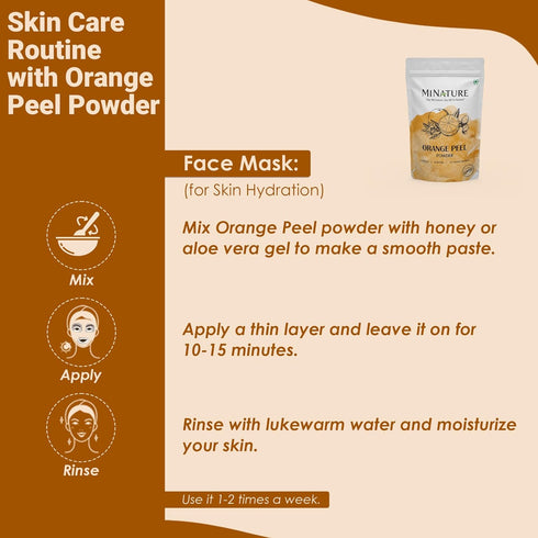 mi nature Orange Peel Powder (Citrus Aurantium) - 227 g / 8 OZ / 1/2 lb, All Natural, Vegan