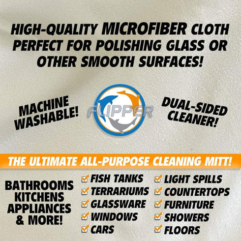 Flipper FLIP-MITT 2 in 1 Dual-Sided Terry Cloth and Microfiber Cleaning Mitt - 2 Pack