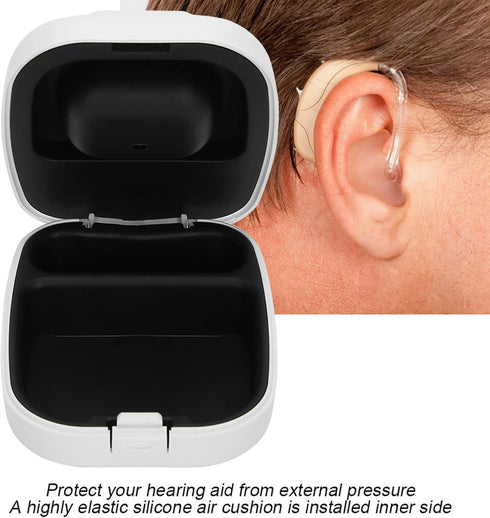 Behind-The-Ear Hearing Aid Case, Waterproof Drop Resistance Storage Box, Portable Protective Container for Hearing