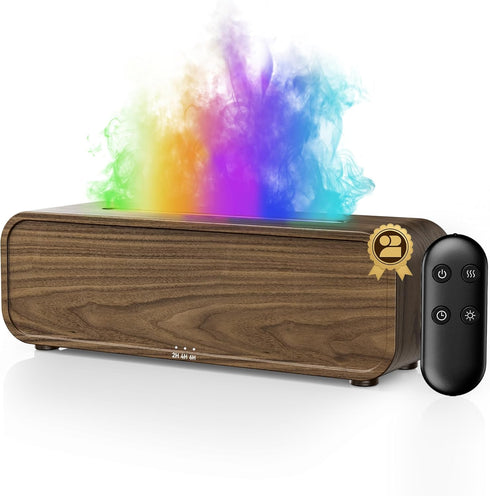 TMEHM Sound Reactive Flame Air Diffuser Humidifier,7 Colors Aromatherapy Essential Oil Diffuser,Ultrasonic