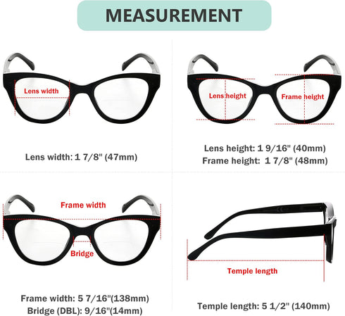 Eyekepper 4-Pack Oversize Cat-eye Bifocal Sunglasses for Women with Tinted Lens