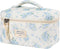 Large Travel Quilted Makeup Bag for Women - Floral Cotton Cosmetic Bag, Coquette Aesthetic Toiletry Organizer