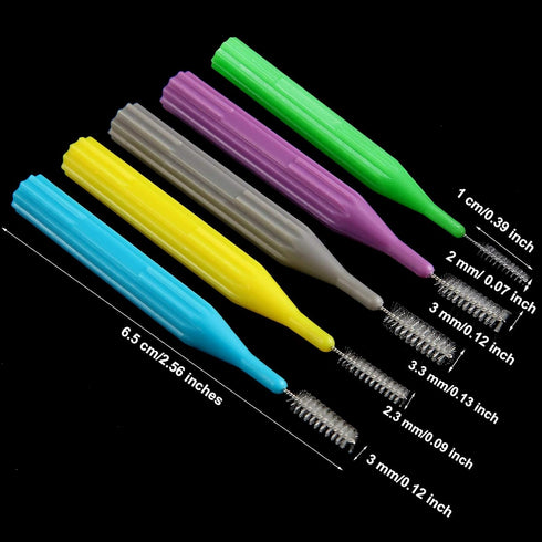 50 Pieces Interdental Brush Toothpick Dental Flossing Head Oral Hygiene Tool (Light Blue, Purple, Yellow, Gray, Light