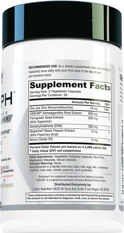 TRIUMPH Testosterone Booster for Men - Best Test Booster with DIM, KSM 66 Ashwagandha, 56 Veggie Capsules