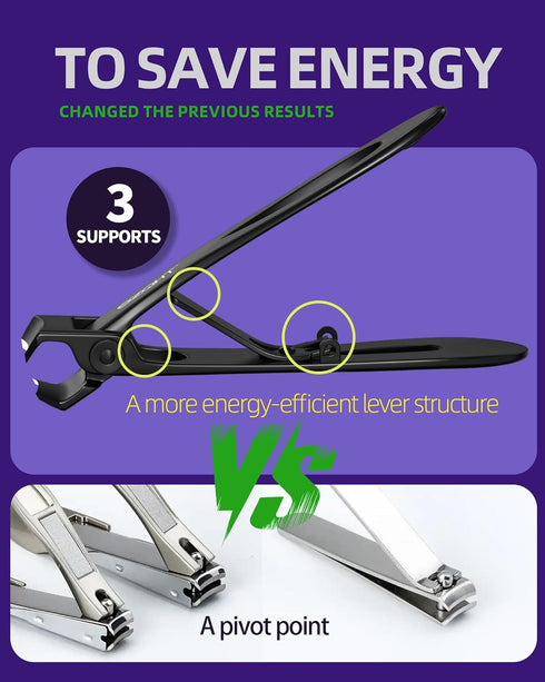 SZQHT Ultra Wide Jaw Opening Nail Clippers Set, Heavy Duty Stainless Steel Toenail Clippers for Seniors, Men & Women