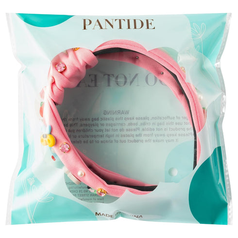 PANTIDE Jeweled Knotted Headband for Teachers, Rhinestone Pearl Embellished Hair Accessories, Back to School Gift